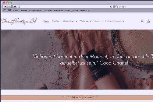 Onlineshop für Beautybedarf